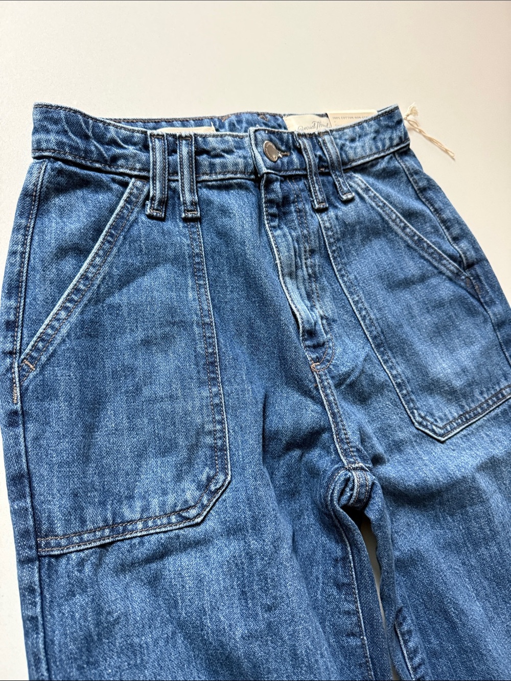 🆕 Universal Thread High-Rise Wide Leg Trouser Jeans in Medium Blue, Size 0 - Picture 4 of 11